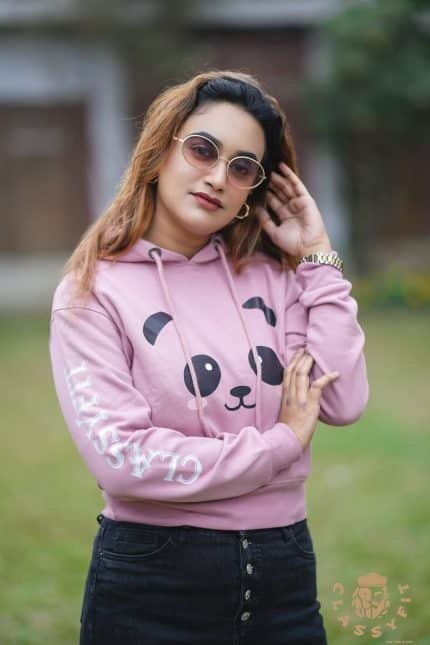 PandaPop Crop Hoodie – Blush Edition
