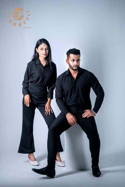 TwinTone Couple Shirt – Black Edition