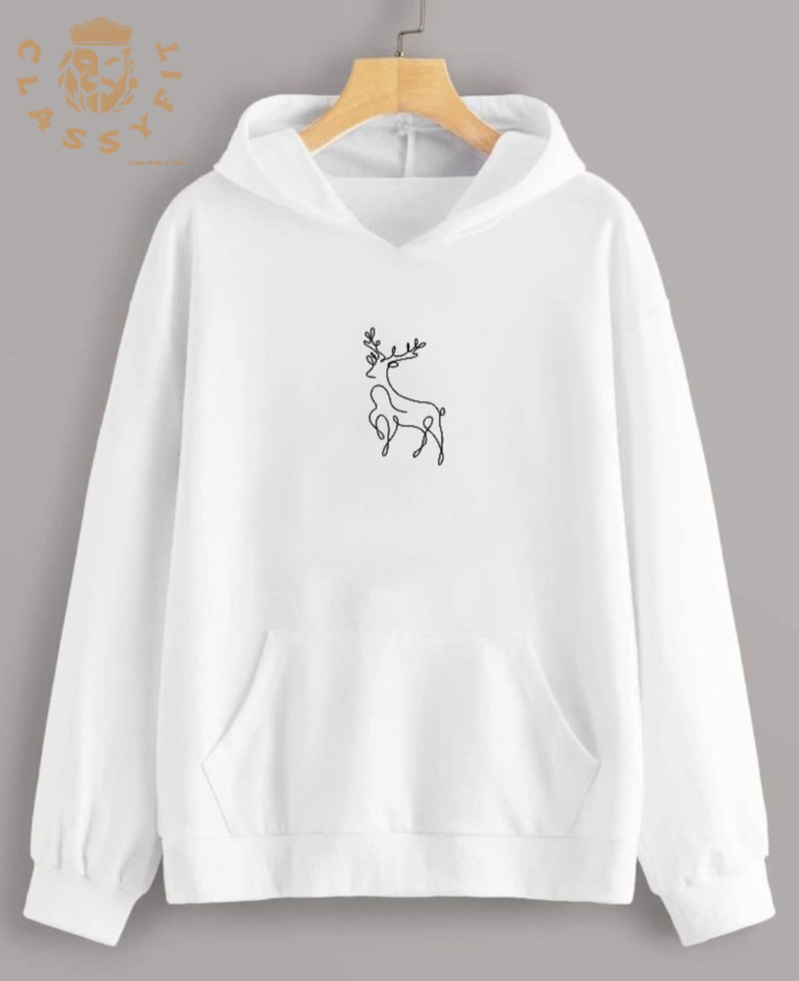 White Cotton Hoodie - Image 2