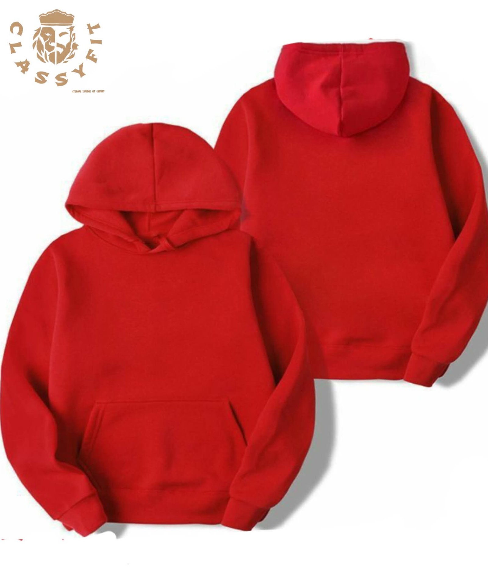 Cotton High nick Red Hoodie - Image 2