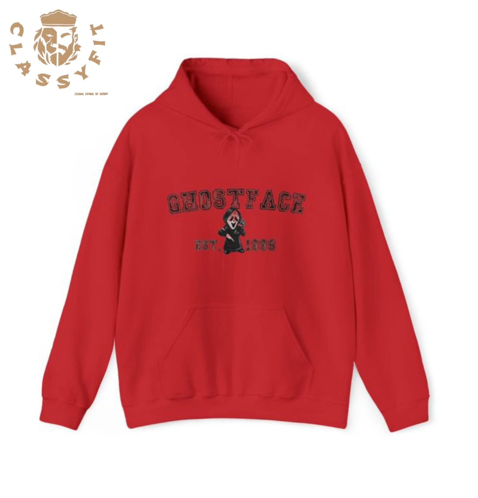 Men Pure Red Cotton Comfort Hoodie - Image 2